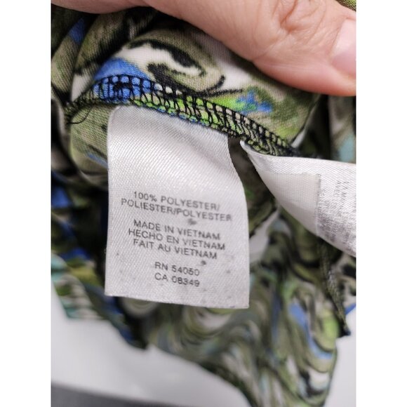 Jones New York Collection Womens Midi Dress Sz 0X Green Printed Sleeveless BOHO - Picture 5 of 8